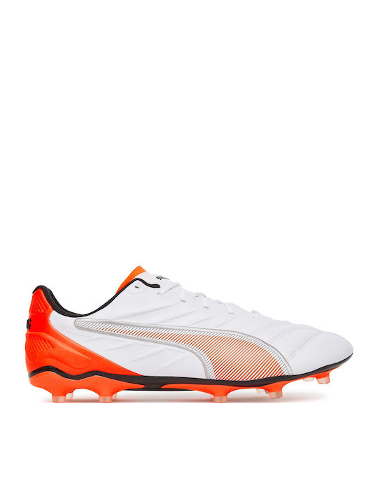 PUMA King Pro FG/AG Ποδοσφαιρικά Παπούτσια με Τάπες Λευκά PUMA King Pro FG/AG Ποδοσφαιρικά Παπούτσια με Τάπες Λευκά
