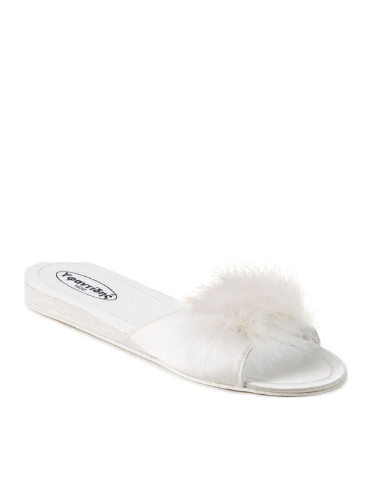 Yfantidis Bridal Slippers White