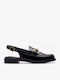 Straven Slingback Loafers Δερμάτινα Γυναικεία Loafers σε Μαύρο Χρώμα