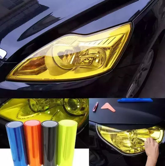 Film Adeziv Galben Pentru Faruri Auto și Motocicletă 30×10 Metri Galben Ql03