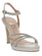Leder Sandalen mit Strass Weiß