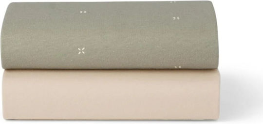 Snuz Baby Sheets Set Cradle Cotton Green 44x80cm 2pcs
