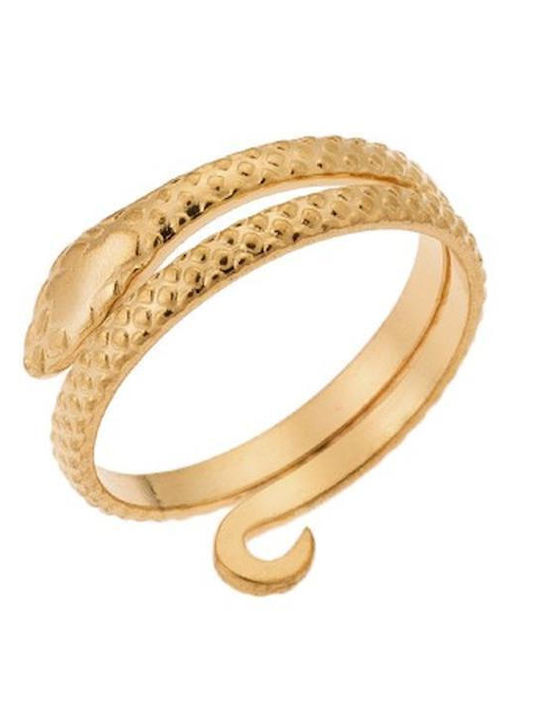 Senza Damen Ring mit Steinen aus Stahl Vergoldet