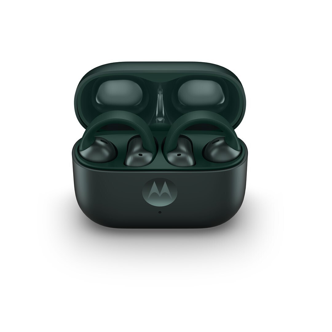 Motorola Moto Buds Loop Bluetooth Handsfree Ακουστικά με Αντοχή στον Ιδρώτα και Θήκη Φόρτισης Πράσινα