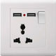 Epica Star Единичен Електрически Контакт с 2 USB Порта с Превключвател