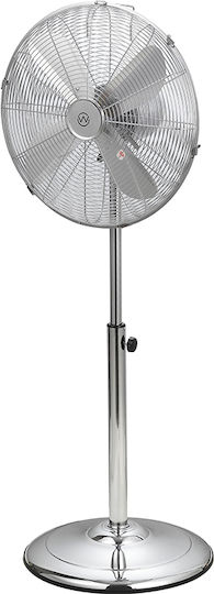 Wellio Ανεμιστήρας Ορθοστάτης 45W Ασημί