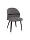 Dekker Dining Room Fabric Chair Black, Grey 50x60x80cm 2pcs