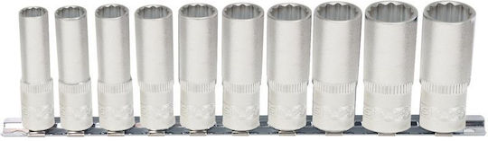 Ks Tools Căpăcei Lungi cu Patrat de Prindere 1/2" Set 10buc