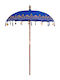 Round Wooden Blue Garden & Terrace Parasol Φ2.5xΥ2.5m