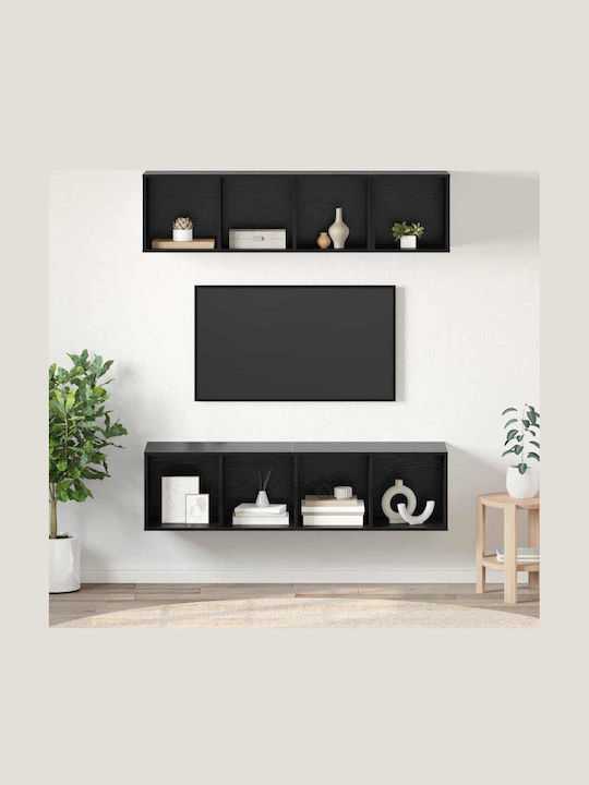 Living Room TV Unit Black Oak L37xW37xH142.5cm