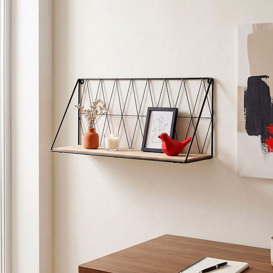 Ράφι Anneza 48x12x20εκ. Φυσική-μαύρη Ράφι Anneza 48x12x20εκ. Φυσική-μαύρη
