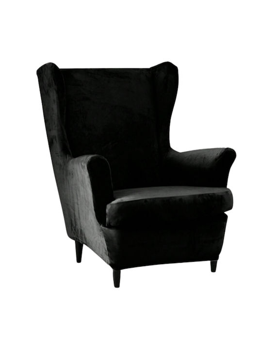 Ubieramy Meble Elastische Abdeckung für Sessel Black Velvet 1Stück