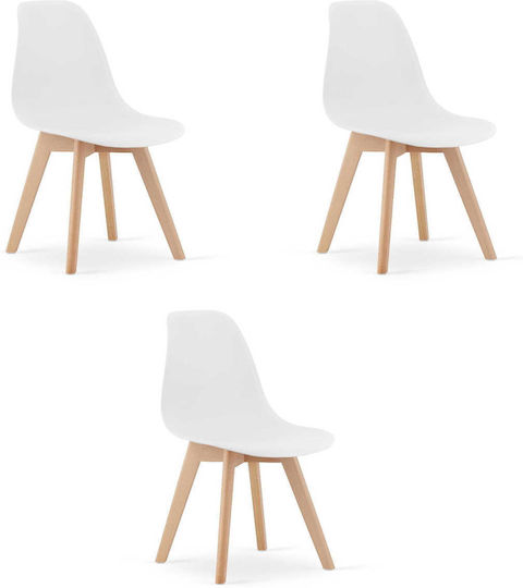 Stühle Speisesaal Kito 60x50x50cm 3Stück White