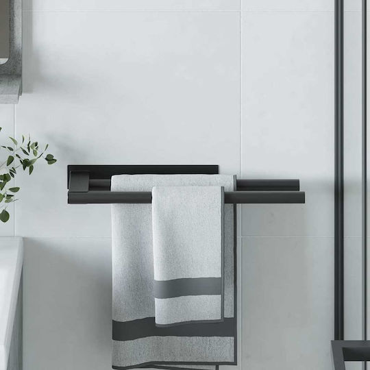 vidaXL Rack de Baie Simplă De Perete ​40x9cm Inox Negru