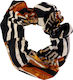 Elastic de Păr Handmade Scrunchies Negru Maro Alb Font