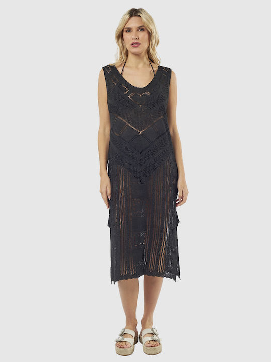 Verde Damen Maxi Kleid Strand Black