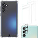 Bizon Case Clear Pack Galaxy M55 5g Husa Transparentă + 2x Sticlă + Lentilă