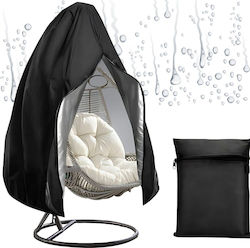 Waterproof Outdoor Hanging Garden Armchair Cocoon Cover – 190x115cm Zipper Carry Bag Black 8p