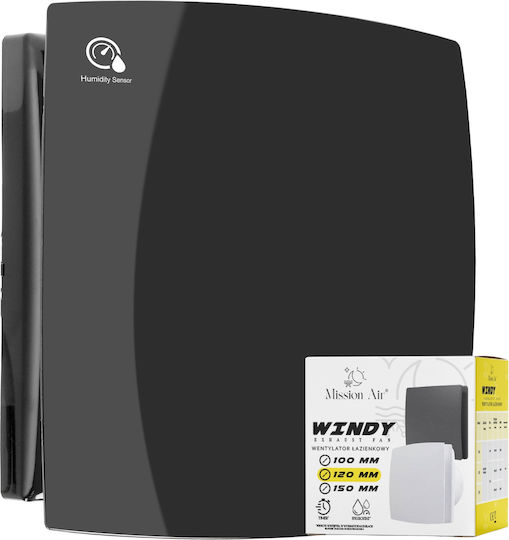 Mission Air De perete Ventilator de Baie 120mm Negru