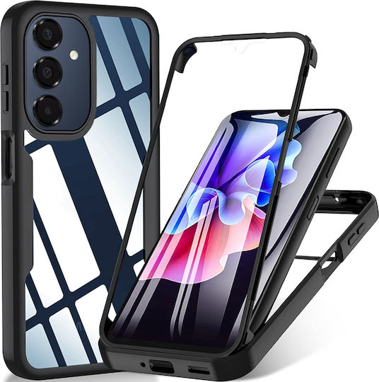 Techsuit ColorVerse 360 Vollschutz Silikon Set mit gehärtetem Glas Schwarz