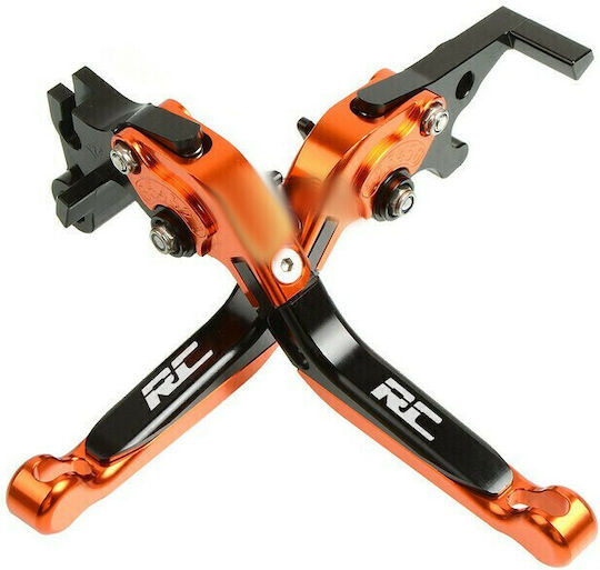 KTM Set of Motorcycle Brake/Clutch Levers Flexible Adjustable Orange 522163