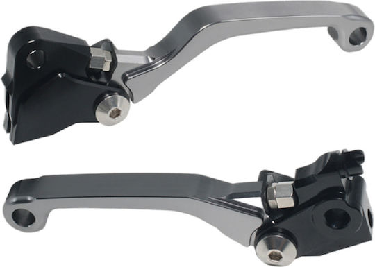 Innovaciones MS Set Brems-/Kupplungshebel für Motorräder Flexibel Einstellbar Gray L83M-R81M