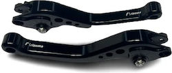 Set Manete Frână/Ambreiaj Motocicletă Manete de motocicletă ajustabile Negre Μ01401004