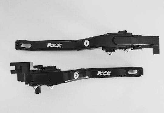 Kawasaki Set of Motorcycle Brake/Clutch Levers Flexible Adjustable Black KLE53