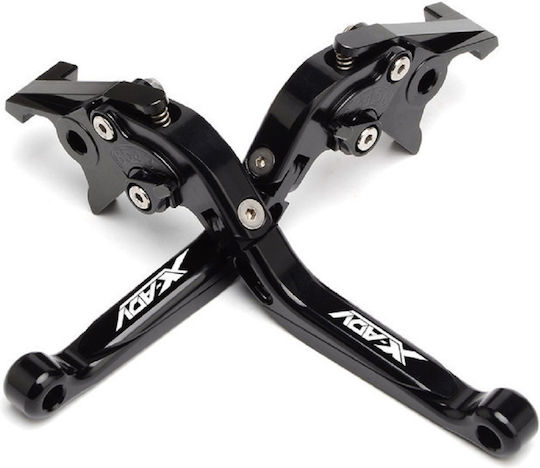 Innovaciones MS Set of Motorcycle Brake/Clutch Levers Xadv 750 Flexible Adjustable for Honda X-ADV 750 Black F18/H18