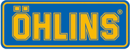 Öhlins Sticker Öhlins Yellow Blue Length 74 mm x Width 28 mm