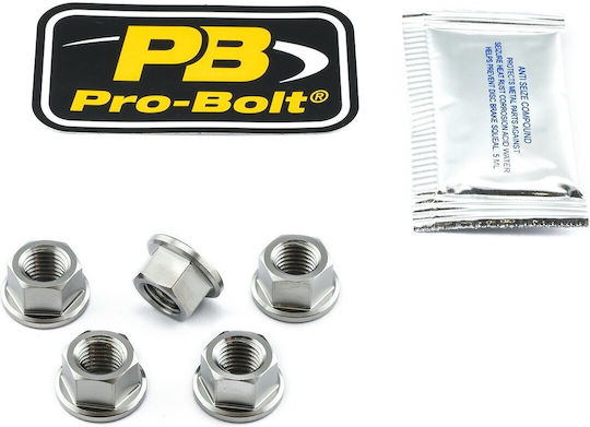 Pro Bolt Titanium Ti5spn10 10x1.25 Gear Nuts 5 Pieces Ducati Scrambler 803 Abs 15-23 Kawasaki Zzr 1400 Abs 06-20