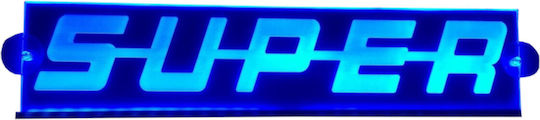 3d Decorative Cabin Sign Blue Led 24v Scania 500mm110mm 6mm Cable 15m Plug Lighter Socket