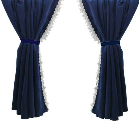 Velours Vorhänge Set 2 Stück Volvo Scania Daf Mercedes Man Iveco Renault Blauen