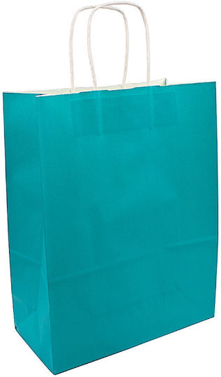 Papier Tasche für Geschenke Türkis 12x33x26cm.
