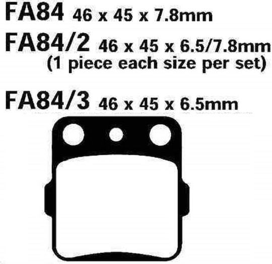 Pads Fa84 Adige P76 Asx Organic Yfm Raptor 250 350 400 Ltz 250 400 Kx 80/100