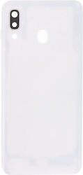 Battery Door + Battery Door Adhesive + Back Camera Lens Bezel Samsung Galaxy A30 White Battery Door + Battery Door Adhesive + Back Camera Lens Bezel Samsung Galaxy A30 White