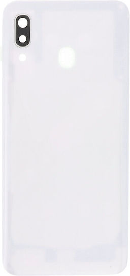 Battery Door + Battery Door Adhesive + Back Camera Lens Bezel Samsung Galaxy A30 White