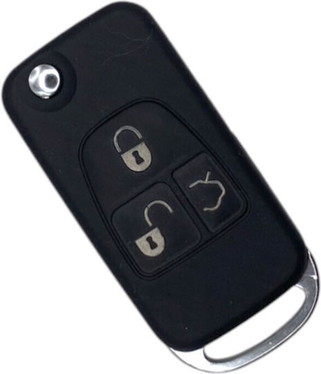 Foldable Car Key Shell with Blade with 3 Buttons Type for Mercedes Benz