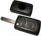 Foldable Car Key Shell with Blade with 2 Buttons Conversion for Peugeot