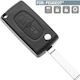 Foldable Car Key Shell with Blade with 2 Buttons Type for Peugeot