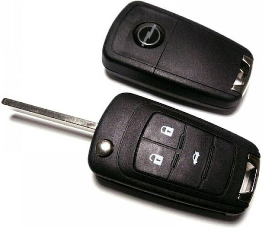 Foldable Car Key Shell with Blade with 3 Buttons Type for Opel