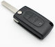 Foldable Car Key Shell with Blade with 3 Buttons for Peugeot