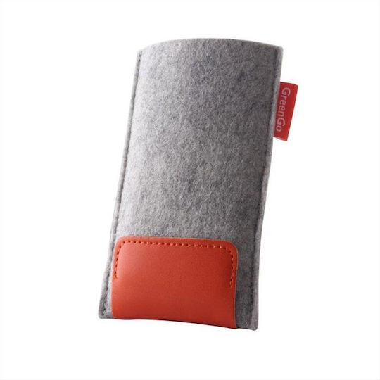 Case Felt Folk XL Gray Orange 7.5 cm x 12.3 cm