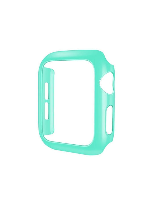 Schutz Tempered Glass Plastikhülle mit Glas in Türkis Farbe für Apple Watch 42 mm
