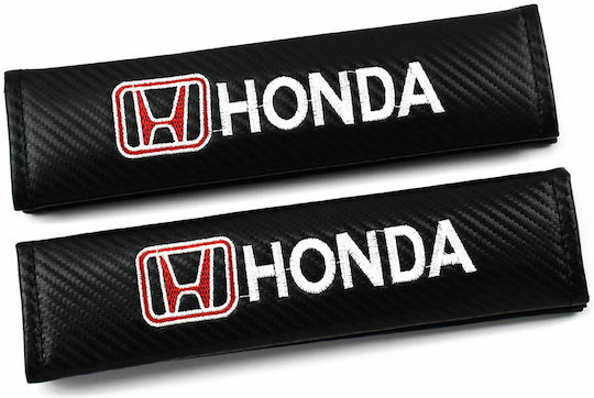 Set Car Seat Belt Pads “honda” 2pcs Oem – Black Carbon