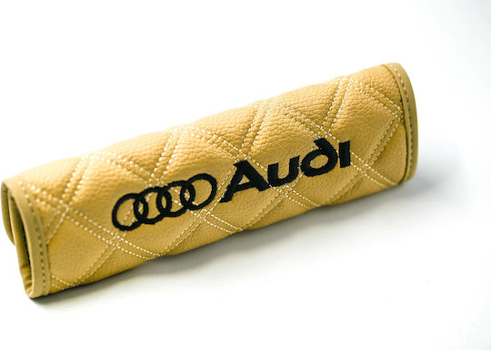Oem Pernuțe Pentru Centura De Siguranță Premium Bej 2 Bucăți Audi 23x7cm Din Piele Ecologică