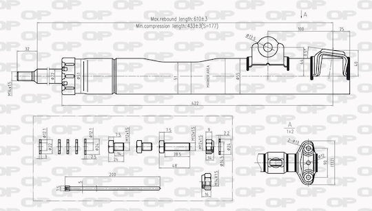 Open Parts Set Shock Absorbers 1pcs for Mercedes-Benz E Class