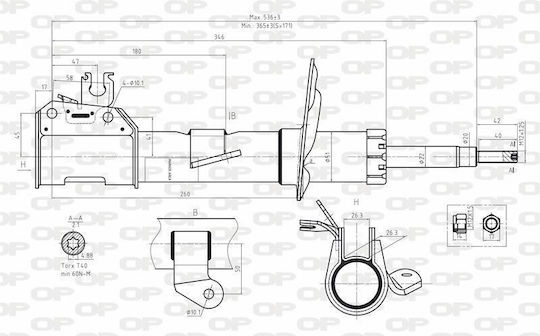 Open Parts Set Shock Absorbers 1pcs for Fiat Panda