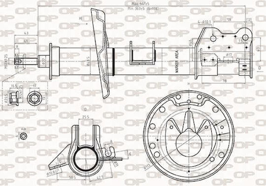 Open Parts Αμορτισέρ 1τμχ για Lancia Ypsilon