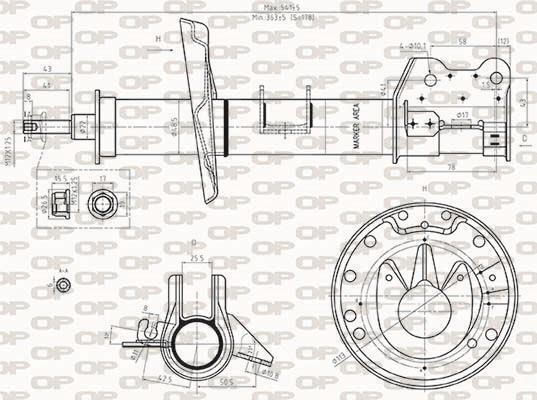 Open Parts Set Shock Absorbers 1pcs for Lancia Ypsilon